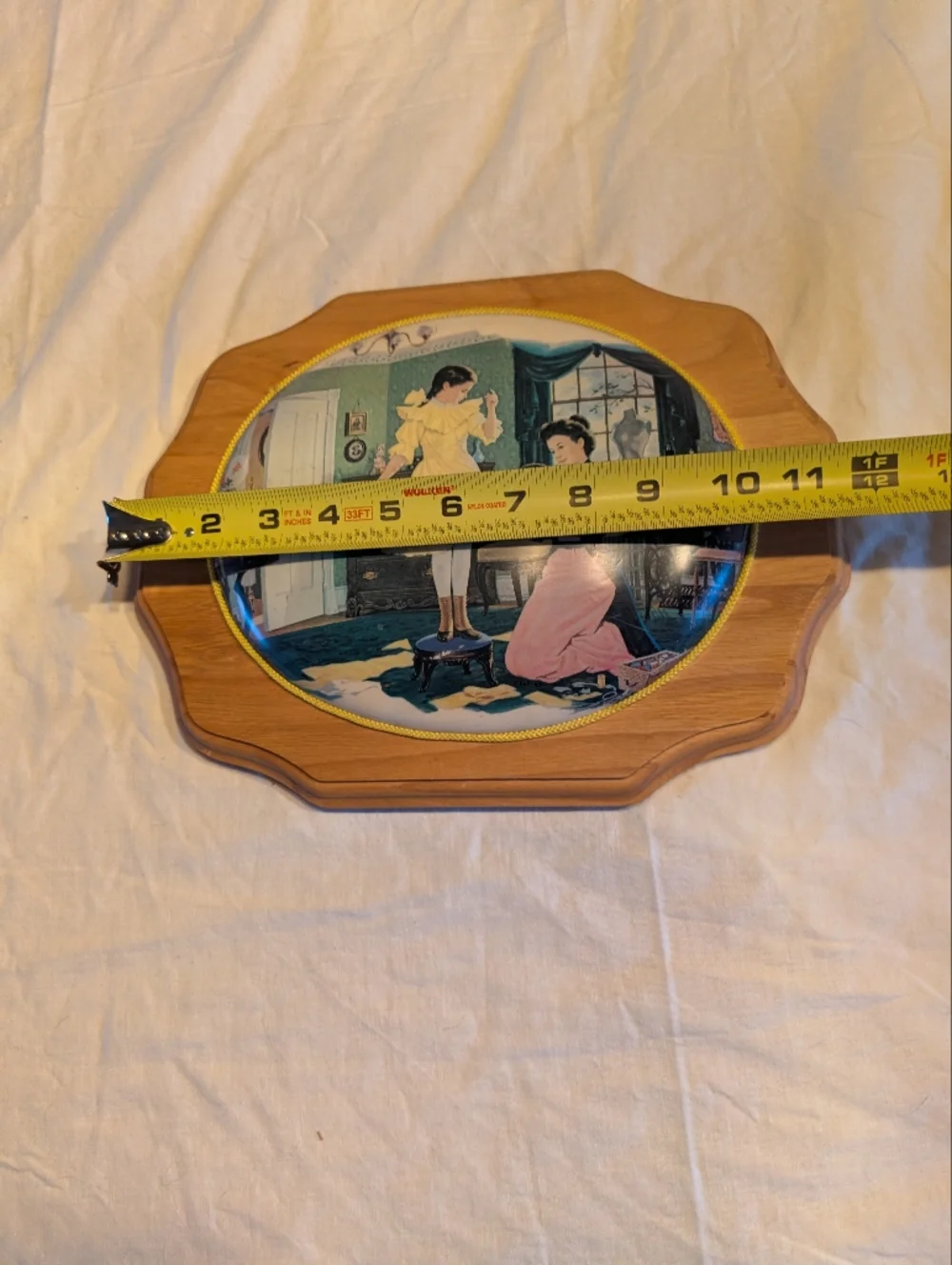 2/40$ Vintage Yellow & Pink Mother and Daughter Wall Plaque - Picture 5 of 6
